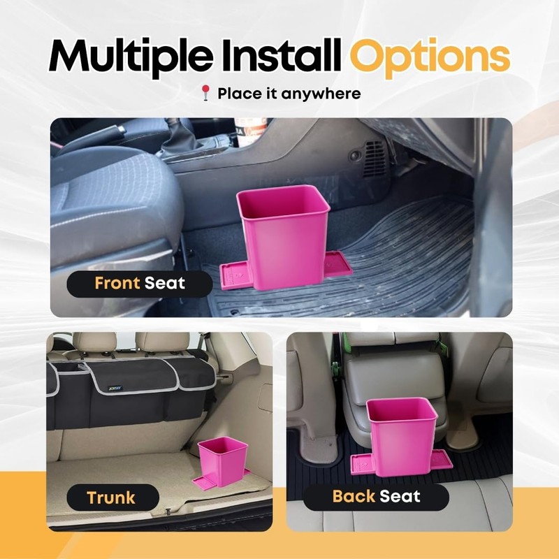 Car Trash Can for Vehicles Leakproof Compact Garbage Bin w/