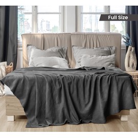Utopia Bedding Smoke Gray 100% Cotton Blanket [Full Size - 90x84 Inch] 350GSM Lightweight, Soft and Breathable Thermal Blanket for All Seasons (Pack of 8)