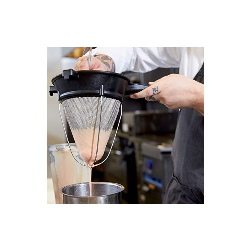 Matfer Bourgeat Professional Bouillon Strainer/Chinois with Exoglass Handle and Fine