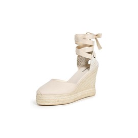 Soludos Women's Platform Wedge Espadrilles, Ivory, Off White, 7.5 Medium US