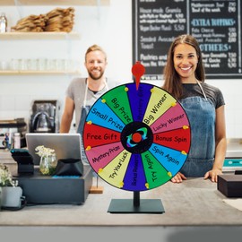 Gelabur Prize Wheel Spinner with Stand –12 Inch Spinning Wheel for Prizes, 12 Slots Color Spin The Wheel Game, Carnival Prize Wheel for Trade Show, Party Games, Casino Games