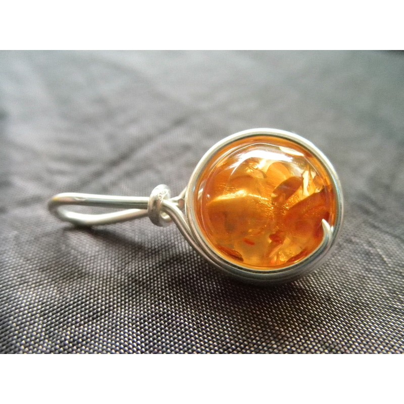 Silver-Plated Amber Tendre Pendant