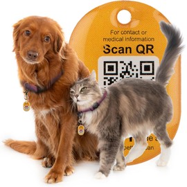 tag8 - Genie Smart Pet Tag, Dog and Cat Tag with QR Code for Tracking Location, Alternative to GPS Tracker and QR Pet ID Tags for Dogs, Cats and More, Tags with Alerts for Vaccination, Pack of 1