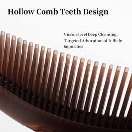 Dandruff Comb with Self-Cleaning Hollow Teeth & Massage Handle - Scalp Detox Comb for Flakes, Oil Removal - Dandruff Scalp Hair Combs for Women/Men/Kids
