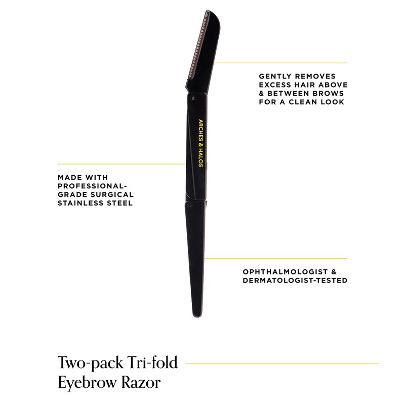 Arches & Halos Eyebrow Razor, Triple Fold Removes Unwanted Hair