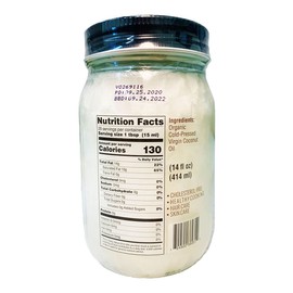 IOS love Organic Virgin Coconut Oil, Cold-Pressed - Natural Hair Oil, Skin Oil and Cooking Oil with Fresh Flavor, Non-GMO (Unrefined, 14 Fl. Oz)