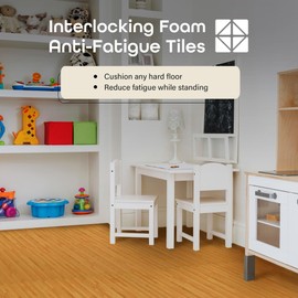 ACHIM 24-Inch Interlocking Anti-Fatigue Foam Floor Tiles, 4 Tiles - 24" x 24", Pine- DIY Floor Padding for Home Exercise Mat, Kids Play Area & More Durable EVA Foam Home Decor