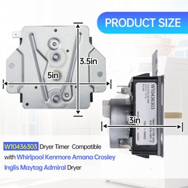 W10436303 Dryer Timer Compatible with Whirlpool, Maytag, KitchenAid, Roper Replacement for W10436303, 2311873, PS11754717