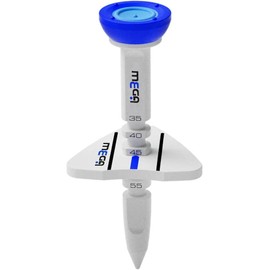 Mega Golf Control Tee with Ball Marker Adjustable Height 35mm to 55mm (Blue)