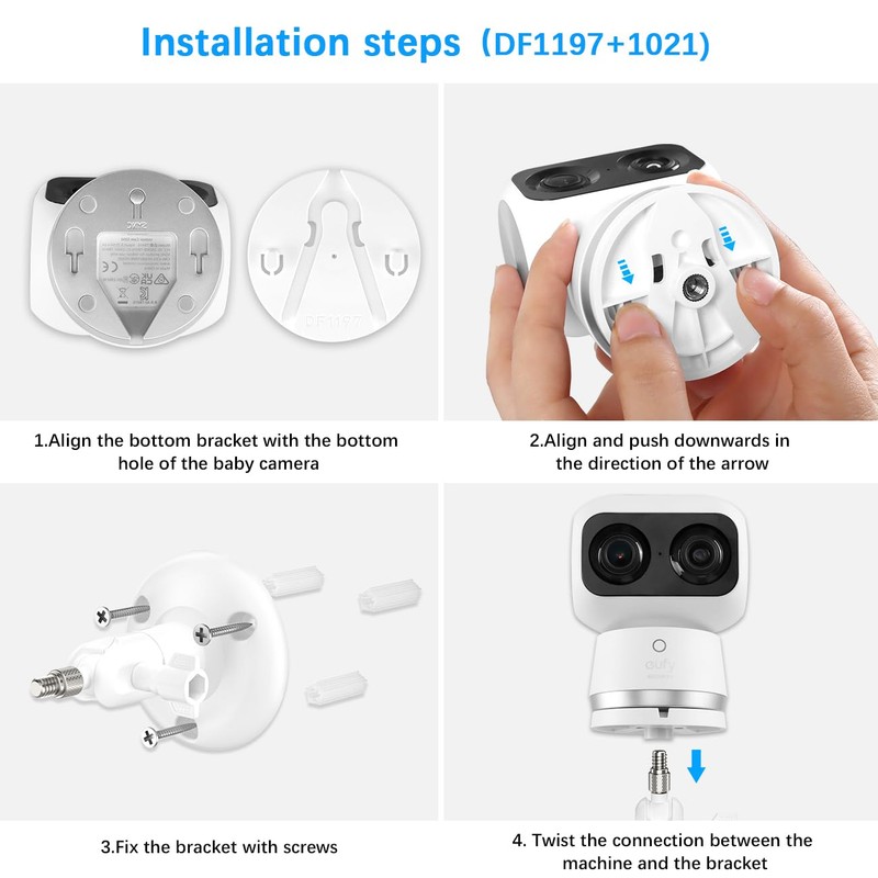 Bracket for eufy Security Indoor Cam S350, 360° Flexible Wall