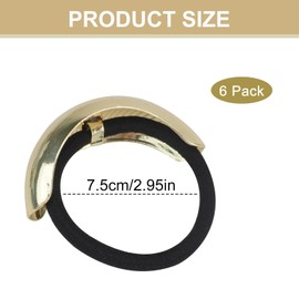 JINGIHE Pack of 6 Metal Hair Scrunchies, Gold Hair Accessories, Women Hair Ties, Ponytail Hair Rings Braid Scrunchie Hair Cuff for Women Girls Women Hair Accessories