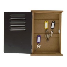 ootb Key Cabinet, Metal Wood, Brown Black, 20 x 27 cm