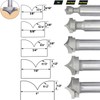Akylin 5pcs Point Cutting Roundover Router Bit Set,1/2" Shank,Cutting Dia.