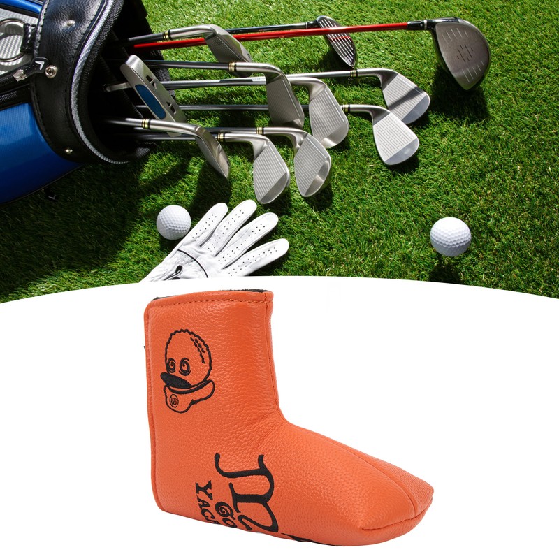 Golf Putter Headcover Orange Sailor's Hat Pattern PU Waterproof Surface