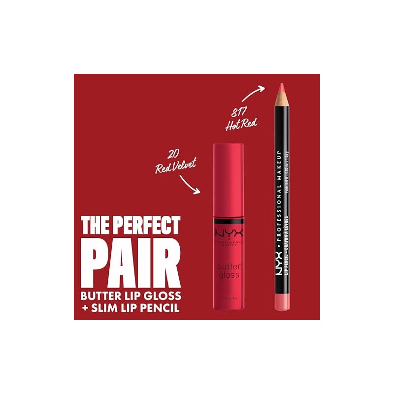 NYX PROFESSIONAL MAKEUP - Brillo de labios antiadherente, terciopelo rojo