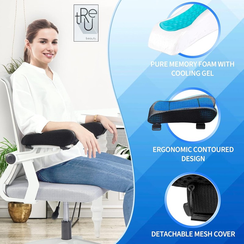 BEAUTRIP - Reposabrazos acolchado para silla de oficina (2 unidades)