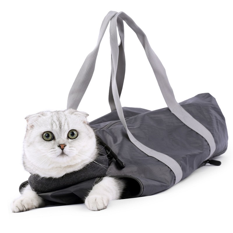 Cat Carrier Bag with Durable Handle Adjustable Neck Zipper Closure