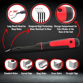 AFA Tooling - Extendable Neck Deburring Tool with 16 Extra Swivel Blades - Works on Metal, Resin, PVC Pipes, Copper, Plastic and 3D Printed Edges - Plumbing & 3D Printing Burr Removal Reamer Tool