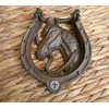 Cross Horseshoe Cast Iron Door Knocker, Housewarming, Unique Front Entry