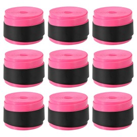 PATIKIL 43.3" Tennis Racket Grip Tape, 9 Pack Overgrip Stretchy Non-Slip Absorb Sweat for Badminton Fishing Rod, Pink