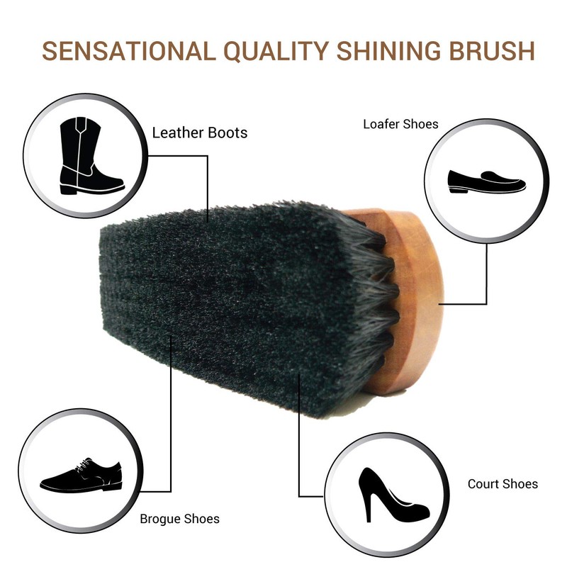 Valentino Garemi Premium Shoe Shine Brush- Brilliant Outcome Polisher- Genuine