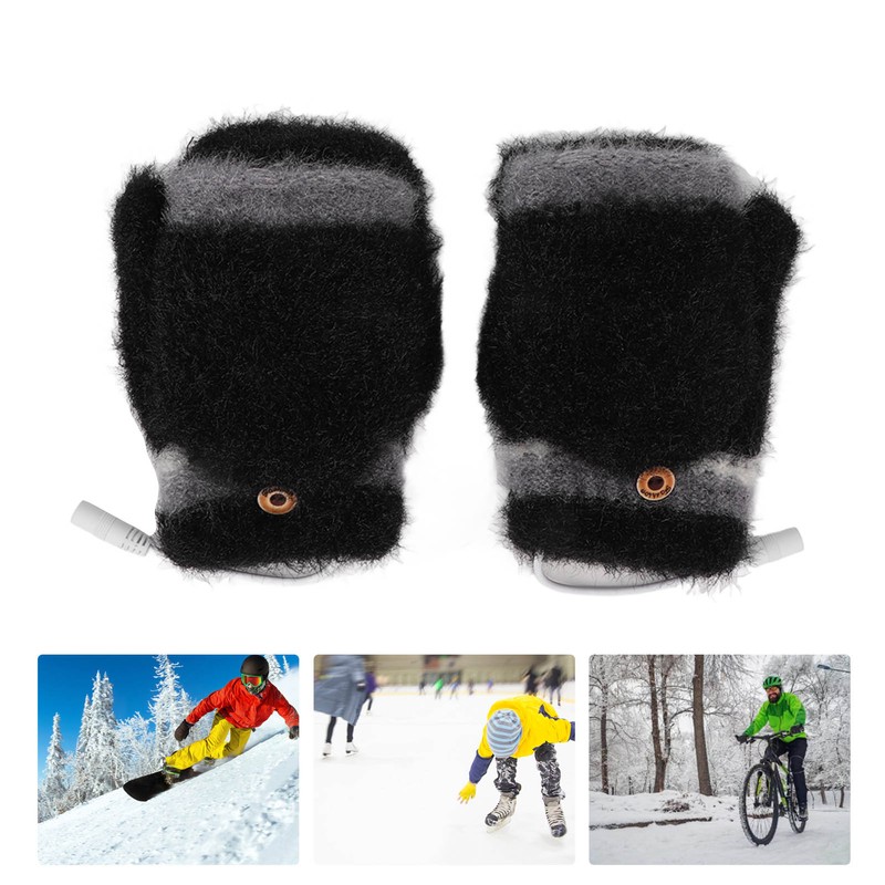 Electric USB Heated Gloves Double Side Heating Keep Warm Fingerless