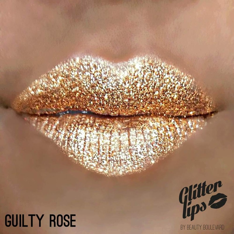 BEAUTYBLVD Glitter Lips, Cruelty Free Lip Kit - Guilty Rose