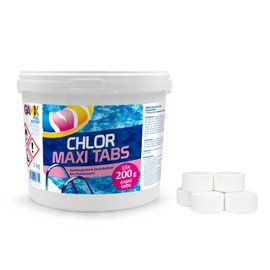 Chlorine Tablets for Pool 200 g - Slow Dissolving Chlorine Tablets Pool - Disinfection Chlorination Pool - Pool Chemistry - Care for Swimming Pool - 3 kg