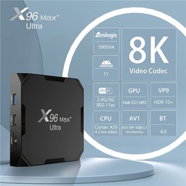 TV Box Android 11 X96 Max Plus Ultra Amlogic S905X4 4GB 64GB 2.4G 5G Dual WiFi BT4.0 Support AV1 H.265 8K HDR Media Player
