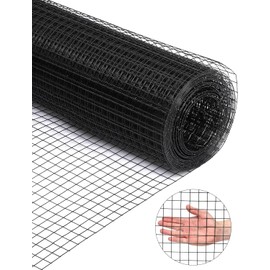 Hardware Cloth 1/4 inch 48" x 100' ft 19 Gauge - Black Vinyl Coated Wire Mesh Roll Chicken Wire Fencing Garden Wire Fence Rolls