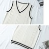 ZUEVI School Vest, Girls' Uniform Vest, Student, V-Neck, Loose Knit,