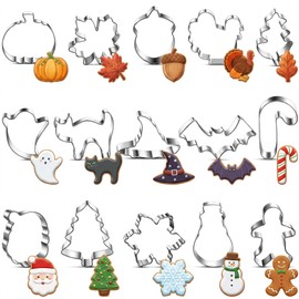 15 Pcs Thanksgiving Halloween Holiday Stainless Steel Cookie Cutters