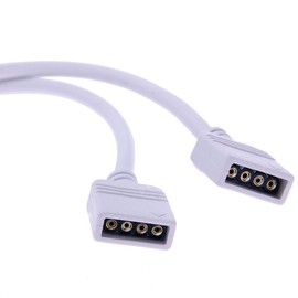 RGBZONE 2 Pack 4 Pin 1 to 2 Female LED RGB Splitter Connector Cable with 6 Free Male 4 Pin Plugs for One to Two 5050 3528 RGB LED Light Strip(30cm/12inchs)