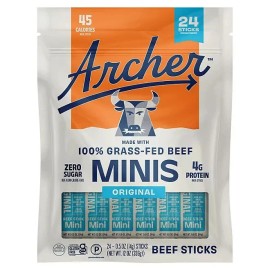 Country Archer Original Minis 100% Grass-Fed Beef Stick 0.5 oz. 24pk ZERO SUGAR