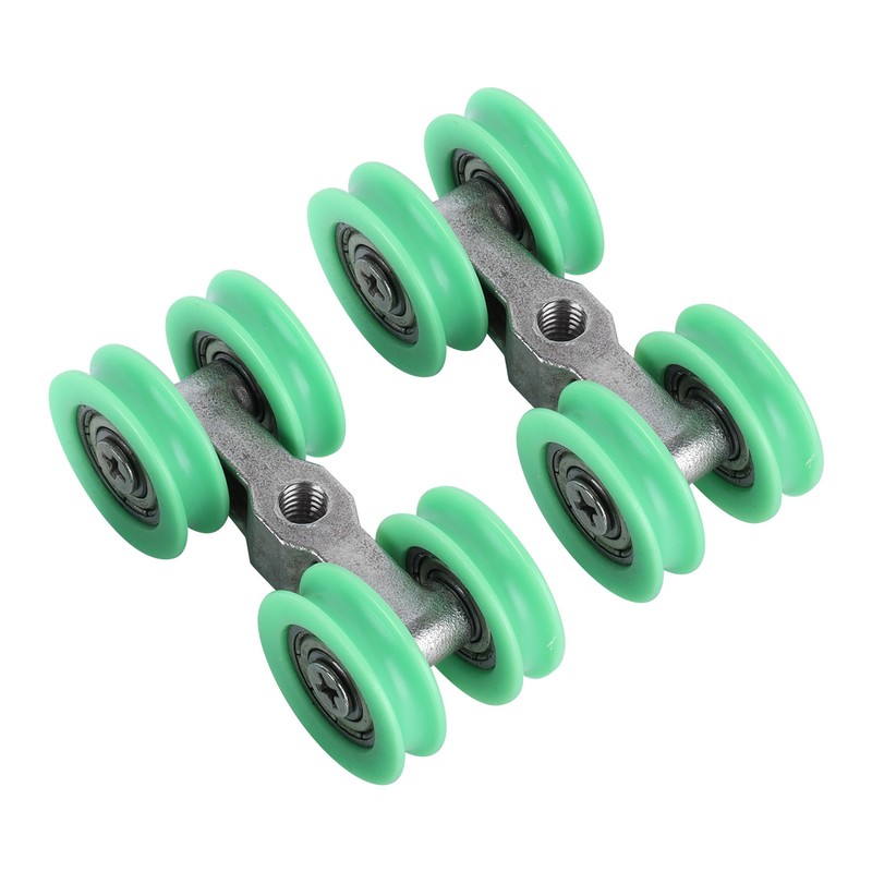 2Pcs UShaped Wheels Stainless Steel 4Wheel Small Rollers Shower Door