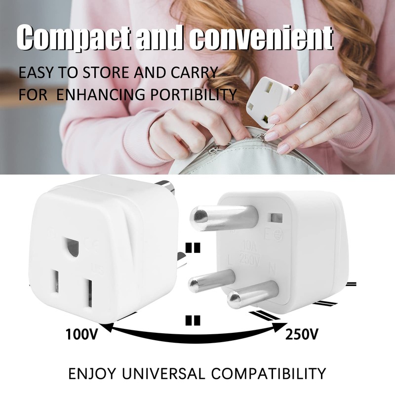 US to India Plug Adapter,Type D Plug Adapter India Power