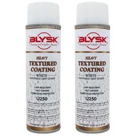 BLYSK Heavy Textured Coating U250 white 15oz., paintable chip guard, chip resistant, fast drying, corrosion protector (2-Pack)