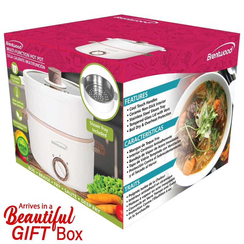 Brentwood Multi-Function Electric Hot Pot Cooker and Food Steamer with