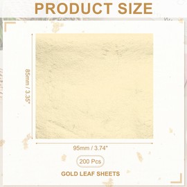 PATIKIL Gold Leaf Sheets for Art 8.5x9.5cm, 200 Pcs Gold Foil Sheet Metallic Leaf Papers for DIY Crafts Resin Furniture Nails Paintings Home Decoration, Champagne Silver