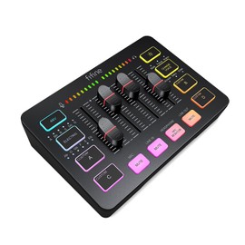 FIFINE Gaming PC Audio Mixer for Streaming, DJ Mixer with Volume Fader, XLR Microphone Interface, Voice Change, Channel Control, Mute, Sound Effect, 48V Phantom Power for Podcast Recording-SC3