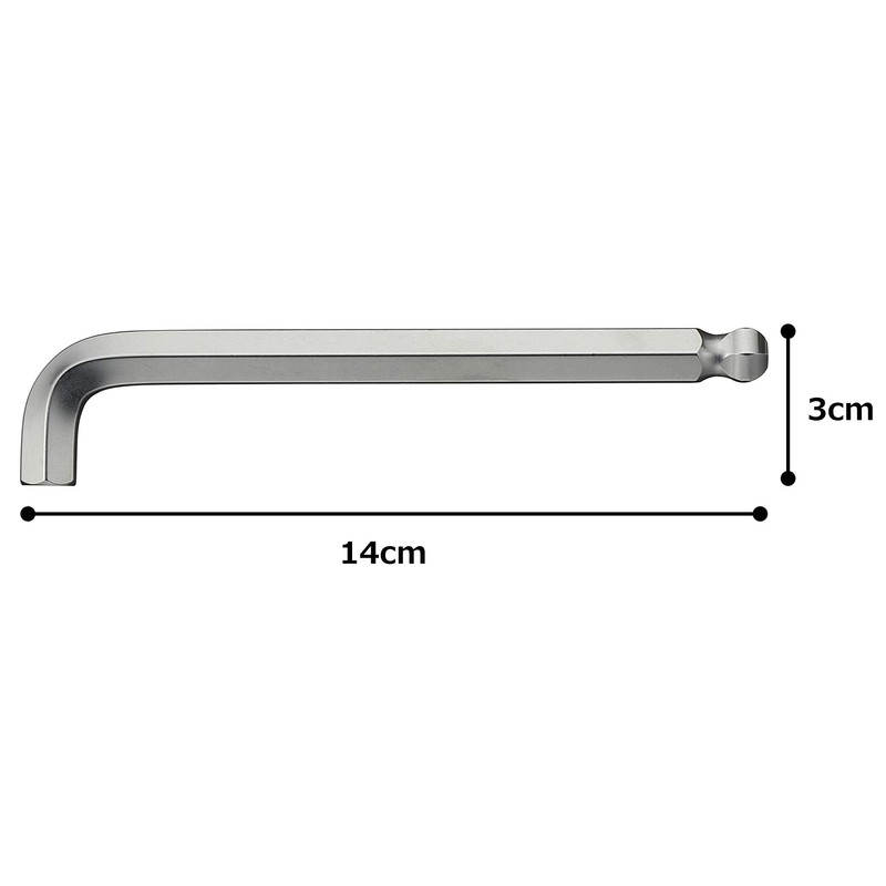 Tone BS-10S Short Ball Point L-Shaped Wrench Under The Neck