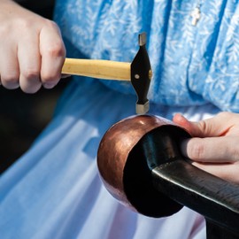 The Beadsmith Small Raising Hammer - 9 inches Wooden Handle, 65mm, 1.7oz Steel Head with Two Faces (2x13mm & 6x13mm) - Tool Used to Add Texture and Dimension to Metalwork