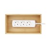 Relaxdays Bamboo Cable Box, Multi-Purpose, Compact, Universal, Practical Cable Management,
