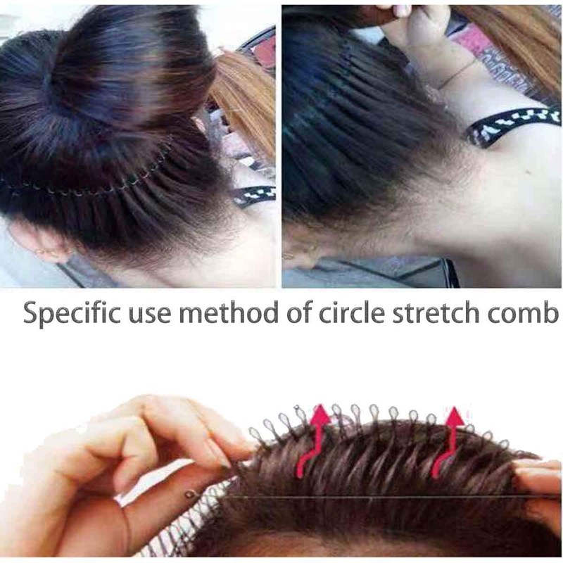 comb Headband full circle stretch comb 3pcs tooth flexible plastic