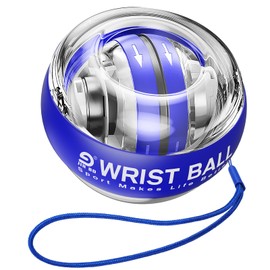 JIN BDWrist Trainer Ball Auto-Start Wrist Strengthener Gyroscopic Forearm Exerciser Gyro Ball for Strengthen Arms, Fingers, Wrist Bones and Muscles（Blue Without Light）