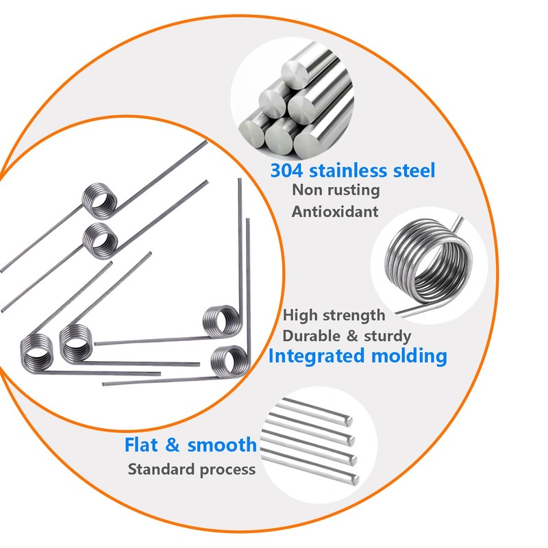 Ctyjia 10 PCS 304 Stainless Steel Torsion Spring, 0.7mm Wire