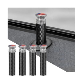 KHGUZ 4PCS American Flag Car Door Lock Knobs, Carbon Fiber Metal Vehicle Door Lock Pin Cover, Auto Door Bolt Pull Pin Decor Modification Accessories Universal for Vehicles (MultiCoulor/Flag)