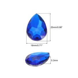 MECCANIXITY 50PCS Gemas Acrílicas con Respaldo Plano en Forma de Lágrima 18x25mm Diamantes de Imitación Artificiales para Manualidades, Bisutería, Fabricación de Joyas - Azul Oscuro