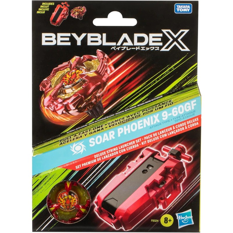 BEYBLADE X Soar Phoenix 9-60GF Deluxe String Launcher Set Right-Spinning