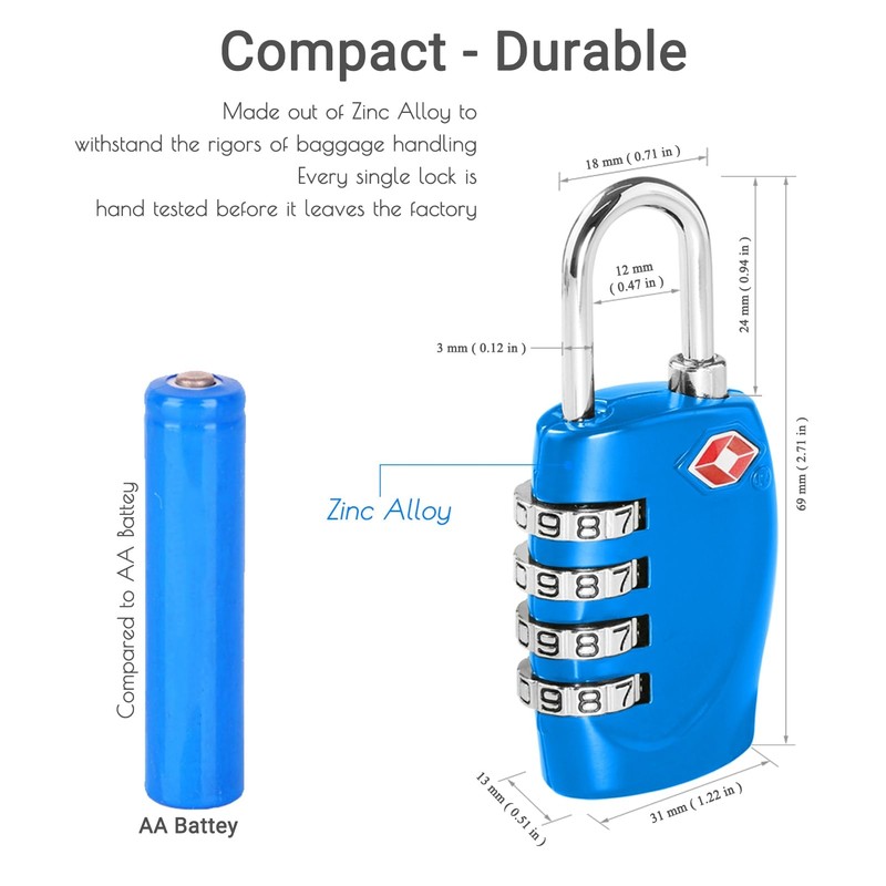 CFMOUR TSA Suitcase Locks - 1, 2, 3, 4, 5,